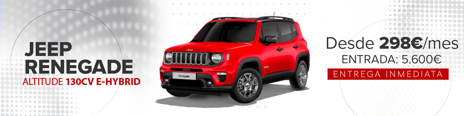 Tu Jeep Renegade Altitude e-hybrid desde 298€/mes*